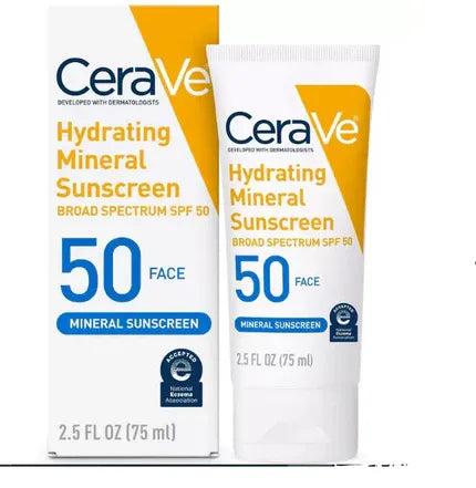 CeraVe Hydrating Mineral Face Sunscreen Lotion SPF 50
